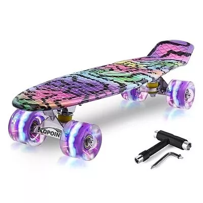  Skateboards 22  Complete Skateboard Mini Cruiser Skateboard For Purple Stars • $58.72