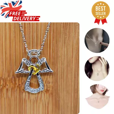 Angel Necklace Guardian Angel Wings Heart Necklace Pendant Men Women • £9.99