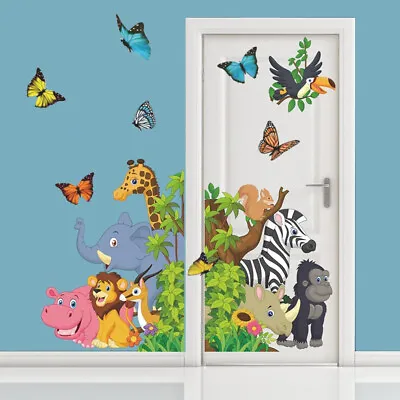 £5.88 • Buy Forest Animals Wall Decals Large Jungle Animals Wall Stickers Kids Nursery Decor