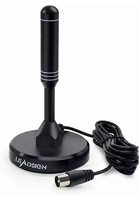 Portable Indoor/Outdoor TV Aerial With Magnetic Base 360°Reception Leadsign • £10.99