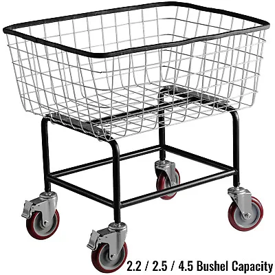 VEVOR Wire Laundry Cart Wire Laundry Basket 2.2 / 2.5 / 4.5 Bushel Heavy Duty • $107.99