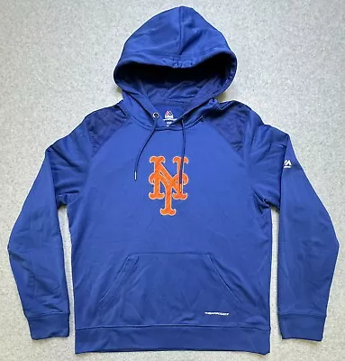 Majestic New York Mets MLB Men’s Blue Hoodie Sweatshirt Size Medium • $22.49