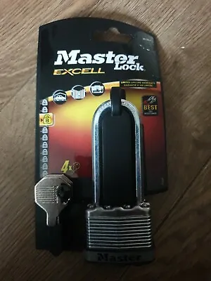 Master Lock MLKM1LJ Excell Laminated Steel 45mm Padlock - 64mm Shackle M1DLJ 4 • £10.49