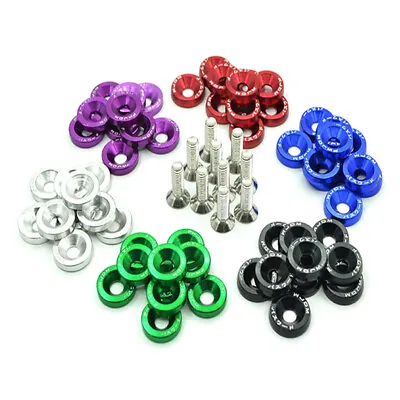 M6x20 Counter Sunk Washer Coloured Anodized Head Screw Aluminium Car Vehicle UK • £8.54