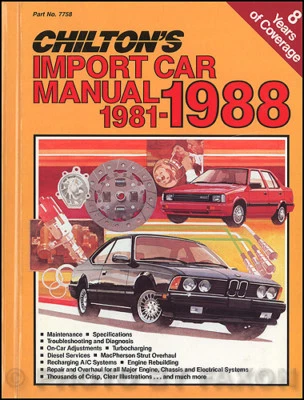 $27.95 • Buy Chiltons Import Car Shop Manual 1981-1988 Repair Service