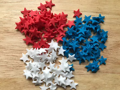 150 X Edible Sugarpaste Stars - Cake Topper Red/white/blue • £4.99