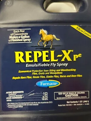 $40 • Buy Farnam Repel-X Pe Emulsafiable Fly Spray For Horses, 32 Oz, FREE SHIPPING!