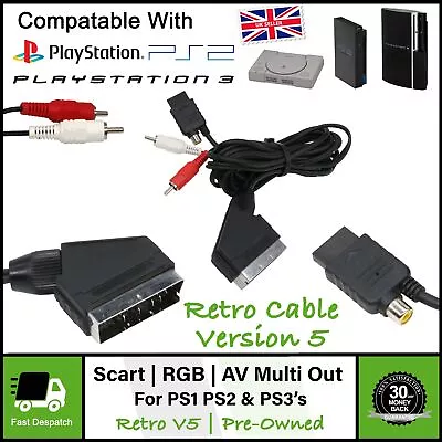 Cables Adaptors For Sony Playstation PS1 PS2 PS3 PS4 | You Choose!! • £8.97