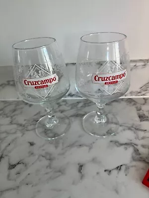 2 Cruzcampo Pint Chalice Glasses • £12.95