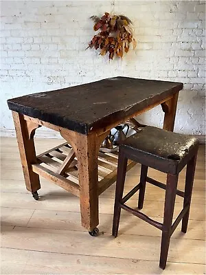 Early 20th Century Kitchen Island Table Shop Fitting From Cambridge College (333 • £1165