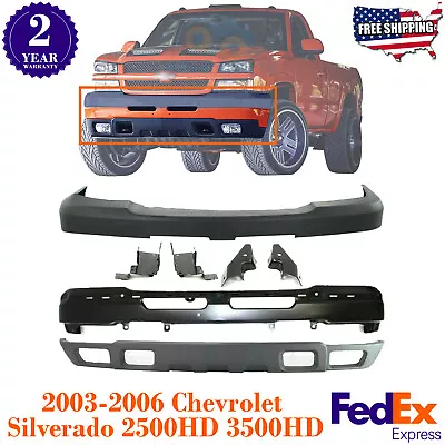 Front Bumper Primed Black Kit For 2003-2006 Chevrolet Silverado 2500HD 3500HD • $642.96