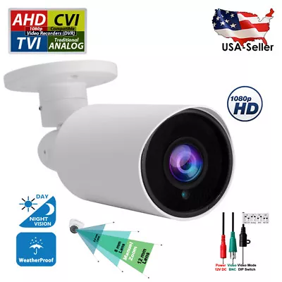 HD Outdoor Night Vision Parking Lot CCTV Security Bullet Camera 2.8-12 Zoom Lens • $49.99