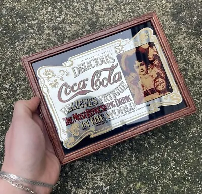 Vintage Coca Cola Framed Printed Mirror 22cm X 17cm (Man Cave) • £15