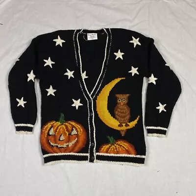 £65.22 • Buy VTG Marisa Christina Classics Hand Knit Halloween Cardigan Sweater Large Owl Y2k