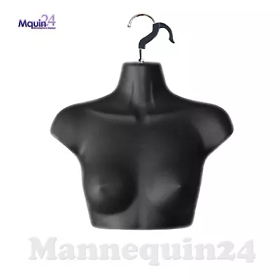 BLACK MANNEQUIN FEMALE CHEST TORSO DRESS FORM With REMOVAL HANGER For HANGING • $28.85