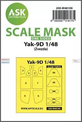 ASKM48100 1:48 ASK/Art Scale Mask - Yak-9D (ZVE Kit) • $14.34