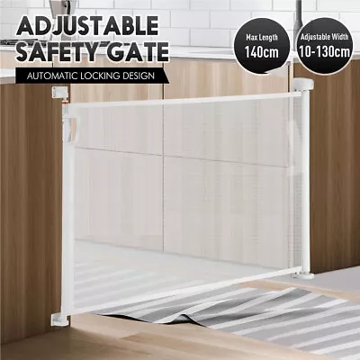 Retractable Kids Safety Gate Mesh Pet Barrier Security Safe Stair Fence Guard • $51.99