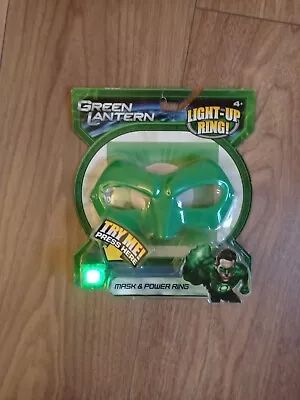 Green Lantern Hal Jordan Mask & Power Ring Lites Up 2011 Prop Costume New • £45