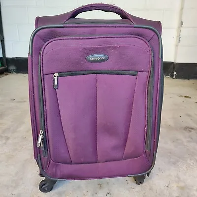 Samsonite Lightweight Cabin Suitcase 4 Wheel Spinner Purple • £42.99