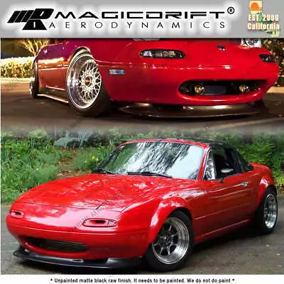 For 90-97 Mazda Miata NA GV FD Side Skirt Extensions + Front Bumper Lip Spoiler • $126.24