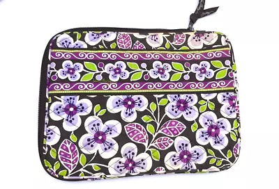 Vera Bradley Plum Petals Tablet Sleeve Zip Around Quilted Carrying Case Purple • $11.75