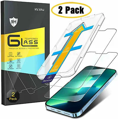 $12.99 • Buy 2x Tempered Glass Screen Protector For IPhone 13/13 Pro / MAX Auto Install Tool