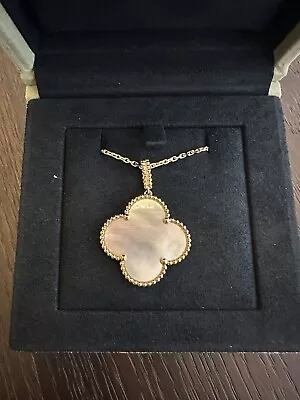 Van Cleef Arpels Magic Alhambra Mother Of Pearl MOP Necklace 18K WG 750 90225327 • $7300