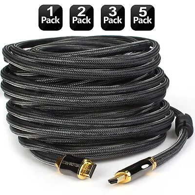 LOT 20m 15m 10m 7m 4m 3m 2m 1m 4K 1080P Braided HDMI 2.0v 1.4v Cable Cord Wire • $15.19