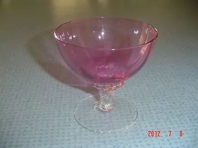 VINTAGE George Borgfeldt Cranberry Lisa Wine Glasses/Goblets Set(s) Of 2 • $44.88