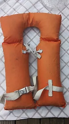 VINTAGE Orange Life Vest PFD Preserver * Marine UL Gladding * Adult Type II • $24.99