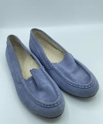Vionic Orthaheel Mckenzie Loafer Slip On Shoes Blue Suede Women Size 11 • £38.57