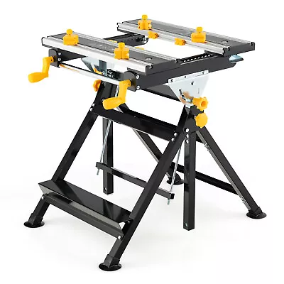 Folding Portable Workbench Work Table W/ Adjustable Height & Tiltable Platform • $99.99