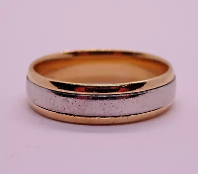 18K Gold Platinum Two Tone 6mm Wedding Band Ring. • $749