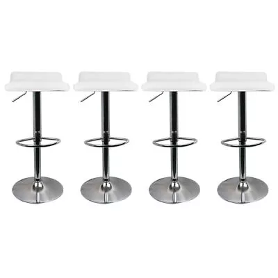 4Pcs Bar Stools PU Leather Modern Adjustable Counter Height Swivel Stools White • $105.29