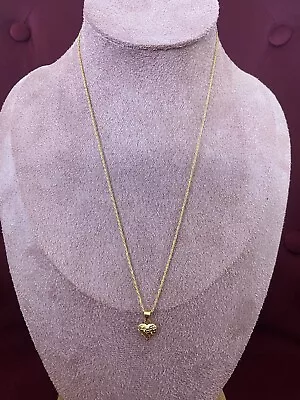 18 Ct Gold Necklace With Pendant Heart 18 Inches • £95
