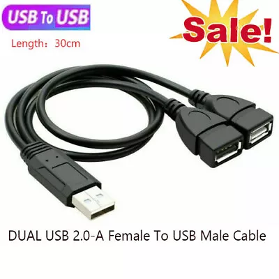£2.35 • Buy USB 2.0 A Male To Dual USB Female Hub Power Adapter Y Splitter Cable Cord Lead