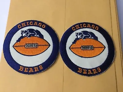 (2) CHICAGO BEARS Embroidered Iron On  Patches Patch Lot Vintage NFL 3” X 3” • $10.99