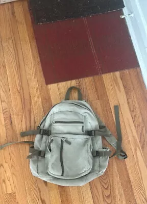 Durable Everest Brand Canvas Backpack Sage Green Used With Some Wear And Tear • $20