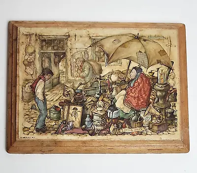 Vintage 1966 Anton Pieck 3D Wood Layered Paper Art Cunningham Yard Sale • $45