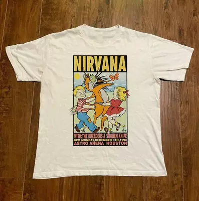 NIRVANA 90 Vintage White T-Shirt For Music Fans • $20.99