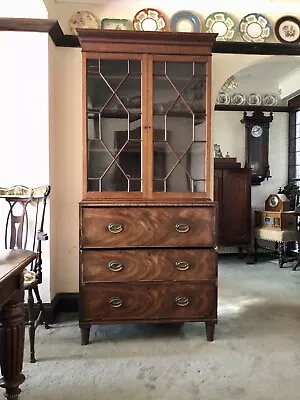 19th Century Georgian Mahogany Secrétaire Bookcase • £180