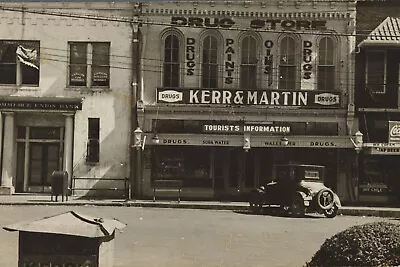 Old 4X6 Photo 1930's Murfreesboro Tennessee Street Scene Drug Store 5338324 • $6.95