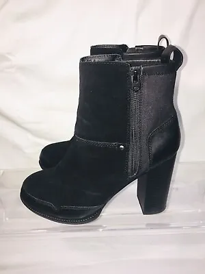 G-Star Raw Women'Black Ankle Boots Sz 9 D14275 Originale Suede & Denim • $59.99