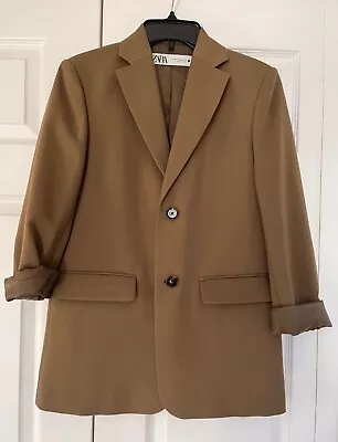 Zara Tan Single Breasted Lined Blazer Size  XS • $39.99