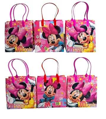 Disney Minnie Mouse Reusable Premium Party Favor Goodie Small Gift Bags -12 Bags • $11.99