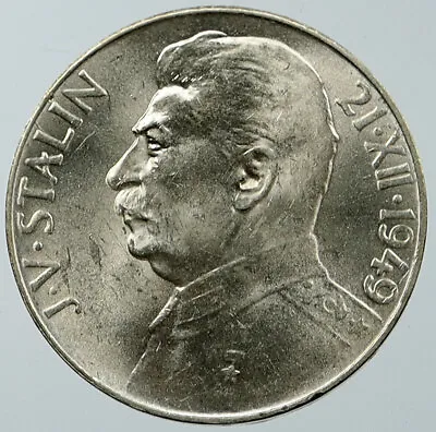 1949 CZECHOSLOVAKIA Josef Stalin Birthday VINTAGE Silver 100 Korun Coin I116642 • $270.80