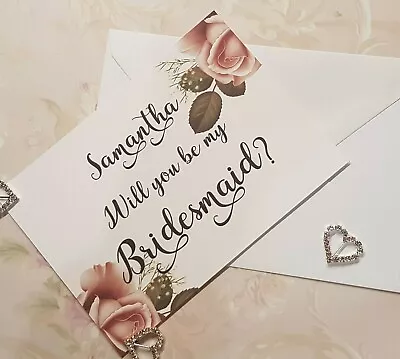 Will You Be My Bridesmaid Cards- Personalised COMPLETE With Envelope • £2