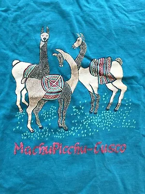 Peruvian Llamas Vicuna Power Respect Graphic Creaciones Ankari Tour MED T Shirt • $16.99