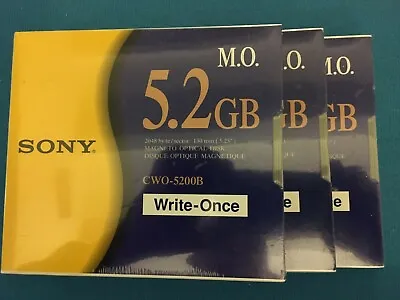 3 Sony 5.2GB  Magneto Optical Disks Write Once CWO-5200B NEW Sealed Free Shippin • $29.99