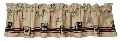 Timber Trails VALANCE Lined Country Rustic Cabin Lodge 14x72 Bear Moose Beige • $17.57